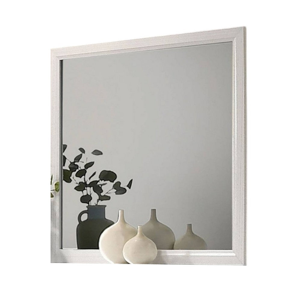 Erica Dresser Vanity Mirror 39 Inch Modern Style White Wood Frame BM332624