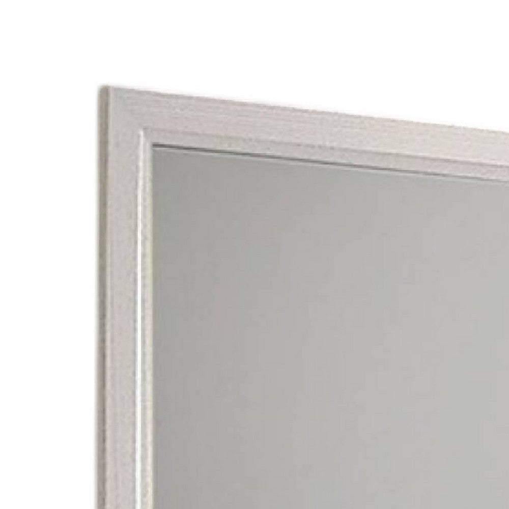 Erica Dresser Vanity Mirror 39 Inch Modern Style White Wood Frame BM332624