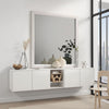 Erica Dresser Vanity Mirror, 39 Inch Modern Style White Wood Frame