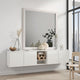 Erica Dresser Vanity Mirror, 39 Inch Modern Style White Wood Frame