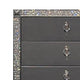 Laine Tall Dresser Chest 5 Drawers Crystal Trim Gray Solid Wood BM332625