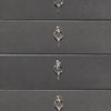 Laine Tall Dresser Chest 5 Drawers Crystal Trim Gray Solid Wood BM332625