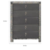 Laine Tall Dresser Chest 5 Drawers Crystal Trim Gray Solid Wood BM332625