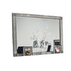 Laine Dresser Mirror, Crystal Trim Frame, 46 Inch Gray Solid Wood