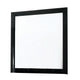 Ryla Dresser Vanity Mirror 38 Inch Square Frame Black Solid Wood