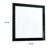 Ryla Dresser Vanity Mirror 38 Inch Square Frame Black Solid Wood