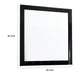 Ryla Dresser Vanity Mirror 38 Inch Square Frame Black Solid Wood