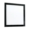 Ryla Dresser Vanity Mirror, 38 Inch Square Frame, Black Solid Wood