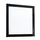 Ryla Dresser Vanity Mirror, 38 Inch Square Frame, Black Solid Wood