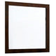 Ryla Dresser Mirror, 38 Inch Square, Dark Cherry Brown Solid Wood