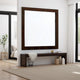 Ryla Dresser Mirror, 38 Inch Square, Dark Cherry Brown Solid Wood