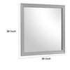Ryla Dresser Mirror 38 Inch Square Frame Farmhouse Gray Solid Wood BM332629