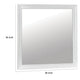 Ryla Dresser Vanity Mirror 38 Inch Square Frame White Solid Wood BM332630