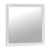 Ryla Dresser Vanity Mirror, 38 Inch Square Frame, White Solid Wood