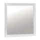 Ryla Dresser Vanity Mirror, 38 Inch Square Frame, White Solid Wood