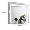 Lin Dresser Mirror with LED Lights 47 Inch White Solid Wood Frame BM332633