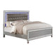 Euri 4 Pc California King Size Bedroom Set, LED Trim, Tufted, Silver