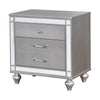 Euri 4 Pc California King Size Bedroom Set, LED Trim, Tufted, Silver