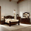 Koi 4 Piece King Bedroom Set Intricate Trim Post Cherry Brown Wood