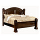 Koi 4 Piece California King Bedroom Set Intricate Trim Post Cherry Brown Wood