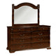 Koi 4 Piece California King Bedroom Set Intricate Trim Post Cherry Brown Wood