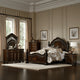 Koi 4 Piece California King Bedroom Set Intricate Trim Post Cherry Brown Wood