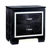 Kae 4 Pc California King Bedroom Set LED and Mirror Trim Textured Black