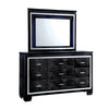 Kae 4 Pc California King Bedroom Set LED and Mirror Trim Textured Black