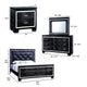Kae 4 Piece King Bedroom Set LED and Mirror Trim Textured Black