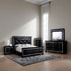 Kae 4 Piece King Bedroom Set LED and Mirror Trim Textured Black