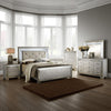 Kae 4 Pc California King Bedroom Set, LED and Mirror Trim, Champagne Silver