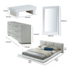 Rishi 4 Pc California King Bedroom Set Low Profile Leatherette White BM332673