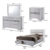 Crissi 4 Pc King Bedroom Set Panel Design Silver Accents White BM332674