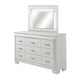 Alen 4 Pc California King Bedroom Set Button Tufting Mirror Trim White
