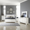 Alen 4 Pc California King Bedroom Set, Button Tufting, Mirror Trim, White