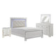 Alen 4 Pc California King Bedroom Set Button Tufting Mirror Trim White