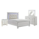 Alen 4 Pc California King Bedroom Set, Button Tufting, Mirror Trim, White