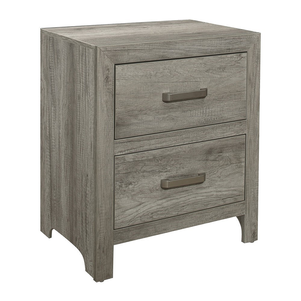 Kade 4 Pc Queen Size Bedroom Set Slatted Panel Design Weathered Gray Finish BM332703