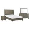 Beli 4 Pc Queen Size Bedroom Set, Button Tufted Headboard, Gray 