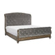Chantel 4 Pc Queen Bedroom Set Velvet Sleigh Design Weathered Wood BM332711