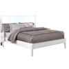 Bekor 3 Pc Full Size Bedroom Set Mid-Century Modern Style White Finish BM332720