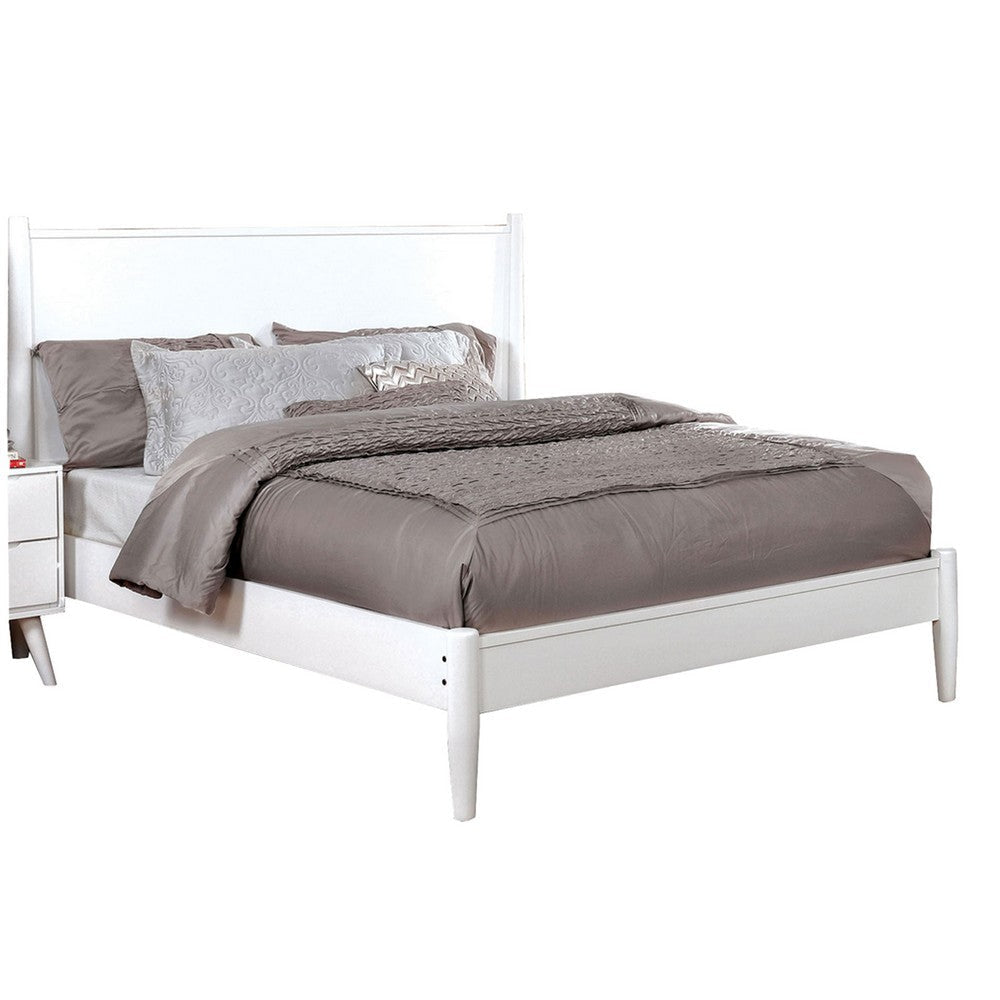 Bekor 3 Pc Full Size Bedroom Set Mid-Century Modern Style White Finish BM332720