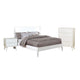 Bekor 3 Pc Full Size Bedroom Set, Mid-Century Modern Style, White Finish
