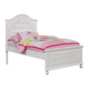 Aure 3 Pc Full Size Kids Bedroom Set, Curved Tufted Headboard, White