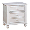 Aure 3 Pc Full Size Kids Bedroom Set, Curved Tufted Headboard, White