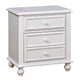 Aure 3 Pc Full Size Kids Bedroom Set, Curved Tufted Headboard, White