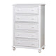 Aure 3 Pc Full Size Kids Bedroom Set, Curved Tufted Headboard, White