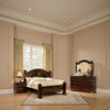Cam 4 Pc Queen Poster Bedroom Set, Carved Accents and Cherry Brown