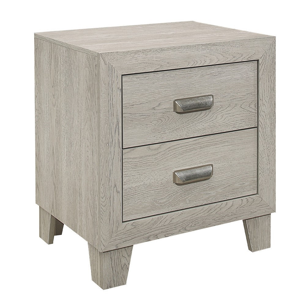 Quinby 4 Pc King Bedroom Set Panel Faux Wood Grain Light Brown