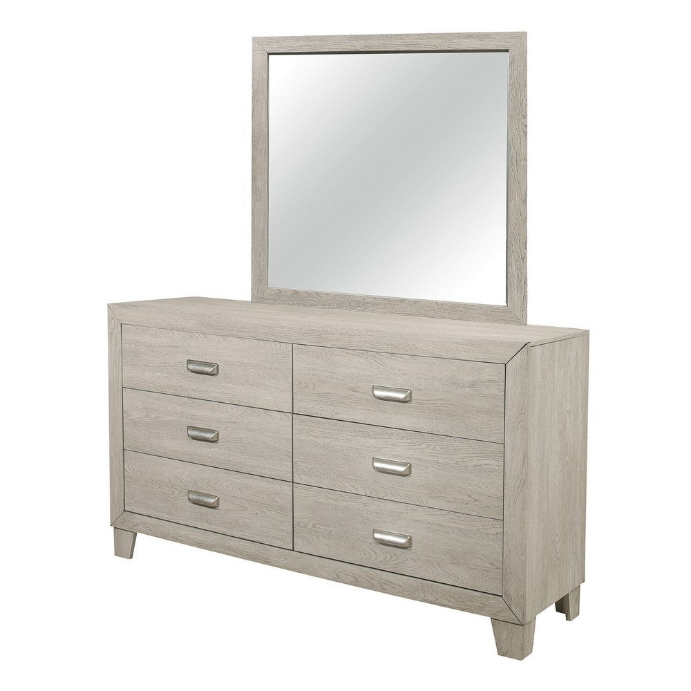 Quinby 4 Pc King Bedroom Set Panel Faux Wood Grain Light Brown